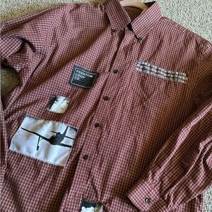 Men's Red Checkered Shirt upcycled